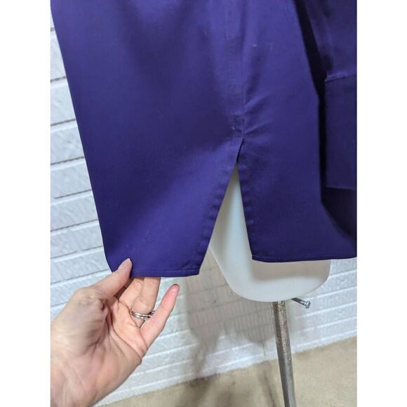 Chico's Women's Purple No Iron Button-Front Long-Sleeve Trailered Blouse Size 0 - Picture 6 of 8